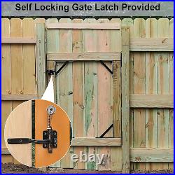 Fence Gate Kit Iron Gate Hardware with Gate Latch for Wooden Fences Shed Doors H