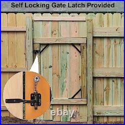 Fence Gate Kit Iron Gate Hardware with Gate Latch for Wooden No Sag Gate Kit B