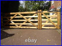Five bar wooden drive quality gate 10ft or made to measure