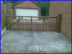 Five bar, wooden, half paling, drive entrance gates 5ft pair or made to measure
