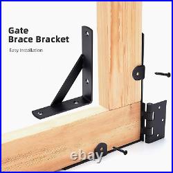 Gate Corner Brace Brackets Heavy Duty anti Sag Gate Kit with Gate Latch for Wood