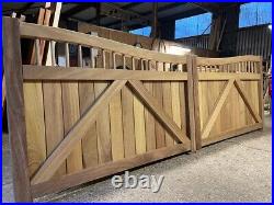 Hardwood Driveway Gates Iroko New Wooden Reverse Swan Neck Quality The Loch Gate