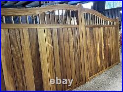 Hardwood Driveway Gates Iroko Wooden Custom Made Design The Deluxe Swan Gate