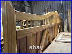 Hardwood Driveway Gates Iroko Wooden Custom Made Design The Deluxe Swan Gate