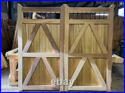 Hardwood Driveway Gates Iroko Wooden With Metal Spindles Design The Tudor Gates