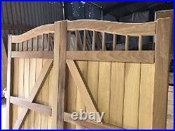 Hardwood Gates Driveway Gates Iroko Wooden Swan Neck Quality The Harper's Gate