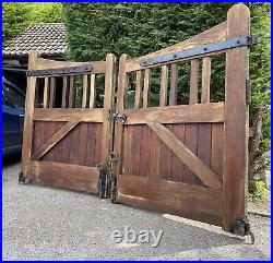 Hardwood Oak Wooden Timber Driveway Gates Warsop Church Rectory Antique Gates