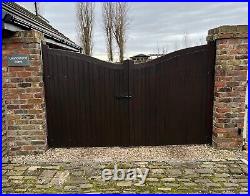 Hardwood double wooden driveway gates. 310 w x194cm H