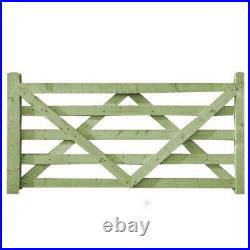Heavy Duty Wooden Driveway Gate Field Style Gate Tanalised Green Treated 5 Bar