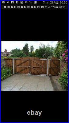 Heavy Duty Wooden Featheredge Fully Framed Driveway Gates Round Top 180 X 180cm