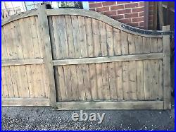 Heavy Wooden Swan Neck Driveway Gates Arched Gates