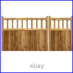 Iroko Cottage 3/4 1/4 Entrance Gate Pair Ruby Mortise & Tenon Wooden Gates