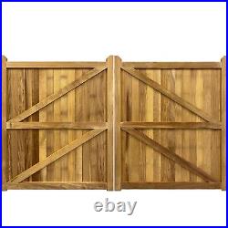 Iroko Highampton Entrance Gate Pair Ruby Mortise & Tenon Wooden Gates