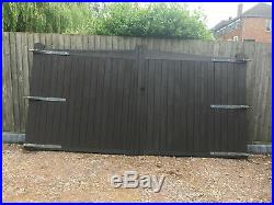 Large Bespoke Made Pair Wooden Driveway Gates 7cm Thick. Cost £2400 When Made