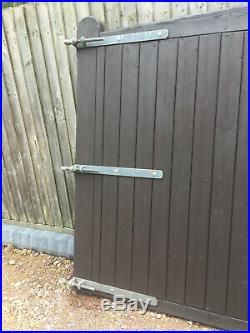 Large Bespoke Made Pair Wooden Driveway Gates 7cm Thick. Cost £2400 When Made