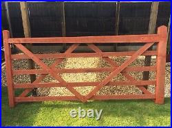 Large Ranch Style 5-Bar Wooden Driveway Treated Gate Heavy Duty 8 ft