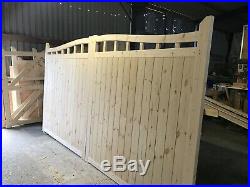 wooden Framed close board Drive Way Gates BUYING TOTAL WIDTH Hand Made 6FT - 