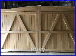 Large Wooden Driveway Gates Solid Swan Neck Siberian Larch Custom The Manor Gate