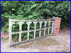 Large Wooden Driveway Gates With Wall Panels +small Gate Vintage Used Antique