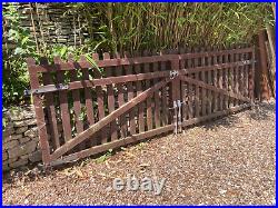 Large Wooden Picket Drive Gates (Double) Including Both Posts & All Fittings