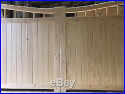 Large Wooden Swan Neck Driveway Gates Reverse Arch Gate All Sizes Made To Order