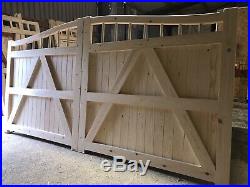 Large Wooden Swan Neck Gates Driveway Gate Curve Arched All Sizes Made To Order