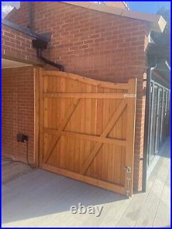 Large wooden driveway gates