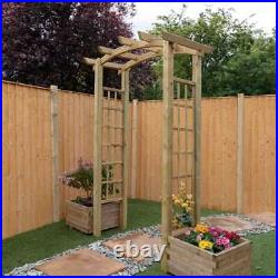 Mercia Bow Top Wooden Garden Arch Robust Frame Lattice Design