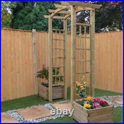 Mercia Bow Top Wooden Garden Arch Robust Frame Lattice Design