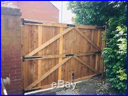 New wooden Timber driveway gates