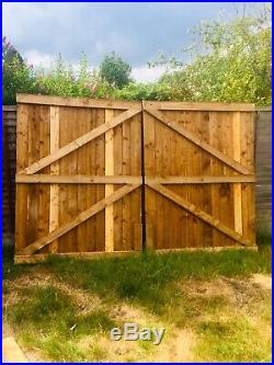 New wooden Timber driveway gates