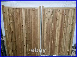 Norfolk Tall Wooden Driveway Gates 2570mm W x 1985mm H Timber PAIR