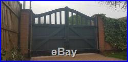 Open Top Gate Heavy Duty Wooden Driveway Gates Timber Double Entrance