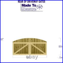 PGS Driveway Gates BESPOKE Made2Measure Fully Framed Feather Edge Arched 3ft