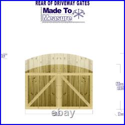 PGS Driveway Gates BESPOKE Made2Measure Fully Framed Feather Edge Arched 5ft