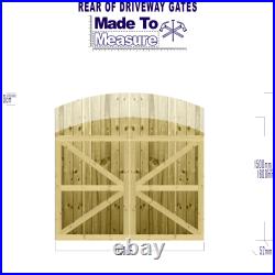 PGS Driveway Gates BESPOKE Made2Measure Fully Framed Feather Edge Arched 6ft