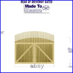 PGS Driveway Gates BESPOKE Made2Measure Fully Framed Tongue & Groove Arched 5ft