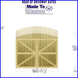 PGS Driveway Gates BESPOKE Made2Measure Fully Framed Tongue & Groove Arched 6ft