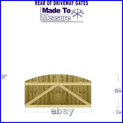 PGS Driveway Gates BESPOKE Made2Measure Semi-Braced Feather Edge Arched 3ft