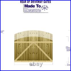 PGS Driveway Gates BESPOKE Made2Measure Semi-Braced Feather Edge Arched 5ft