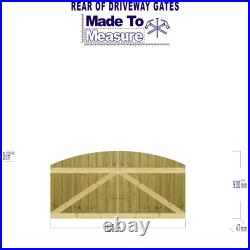 PGS Driveway Gates BESPOKE Made2Measure Semi-Braced Tongue & Groove Arched 3ft