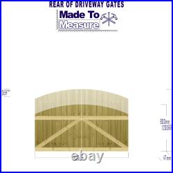 PGS Driveway Gates BESPOKE Made2Measure Semi-Braced Tongue & Groove Arched 4ft