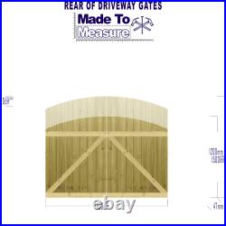 PGS Driveway Gates BESPOKE Made2Measure Semi-Braced Tongue & Groove Arched 5ft