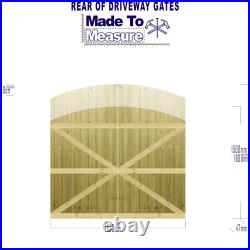 PGS Driveway Gates BESPOKE Made2Measure Semi-Braced Tongue & Groove Arched 6ft