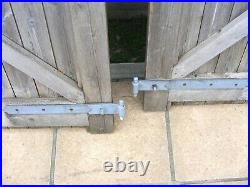 Pair Braced & Ledge High Wooden Driveway Gates with Galvanised Hinges