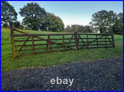 Pair/Double Solid Wooden Farm/Ranch Style Field/Entrance/Driveway Gates