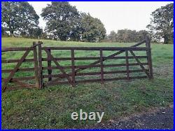 Pair/Double Solid Wooden Farm/Ranch Style Field/Entrance/Driveway Gates