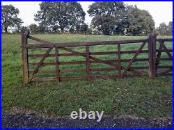 Pair/Double Solid Wooden Farm/Ranch Style Field/Entrance/Driveway Gates