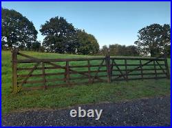 Pair/Double Solid Wooden Farm/Ranch Style Field/Entrance/Driveway Gates