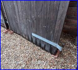Pair Of Wooden Driveway Gates And Posts With Galvanised Fittings